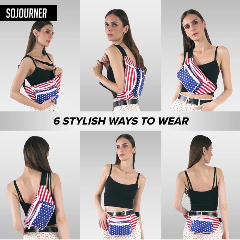 *NEW* SOJOURNER American Flag Fanny Pack Americana Patriotic NWT